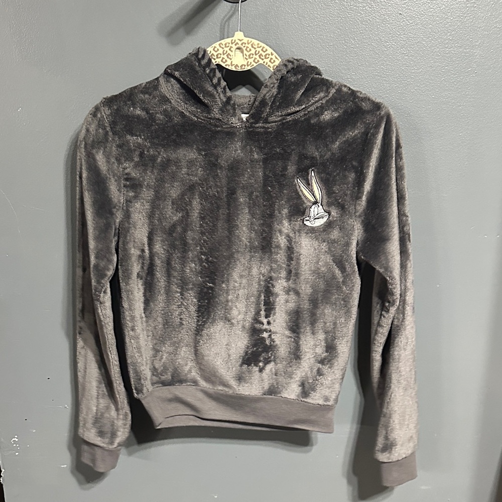 Warner Bros. Charcoal Hoodie with Bugs Bunny Patch